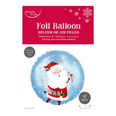 18" Santa Design Christmas Foil Balloon