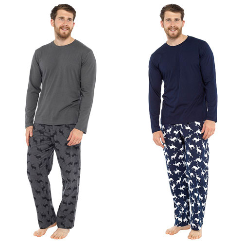 Mens Long Sleeve Top And Flannel Bottom Pyjamas | Wholesale Mens ...