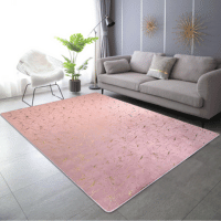 Rose Pink Contemporary Metallic Design Rug