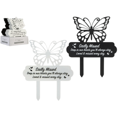 Eternal Memorial Butterfly Plaque - Sadly Missed