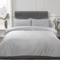 Matt Velvet Silver Duvet Set