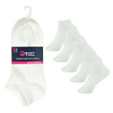 Ladies 5 Pack White Trainer Socks