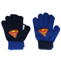 Official Childrens Superman Knitted Gloves