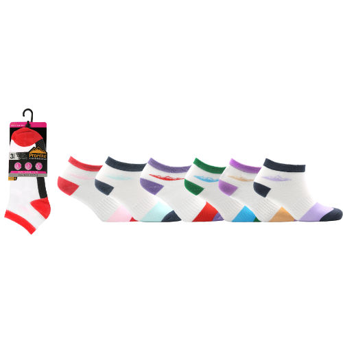 Ladies ProHike 3 Pack Trainer Socks Coloured Heel