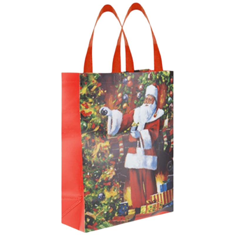 Santa Christmas Scene PP Coated Non Woven Bag