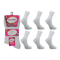 Ladies Flexi-Top Socks White